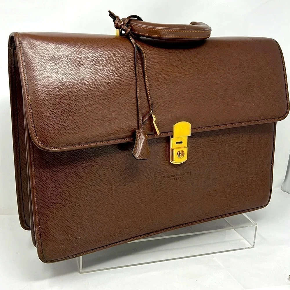 Gianfranco Lotti Firenze Top Handle Men's Women's Pebbled Leather Briefcase Bag